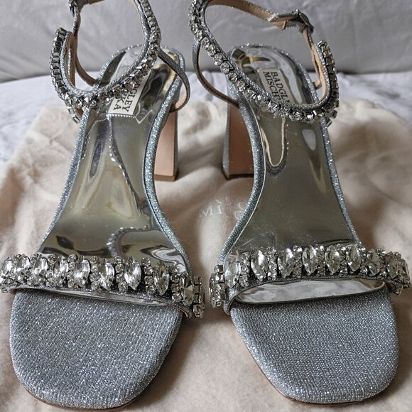 Badgley Mischka Jeweled Tanisha Sandals Heels Size US 8.5 Women's - Picture 1 of 10